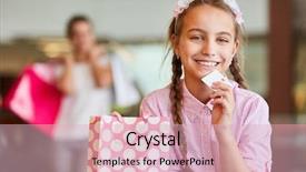  Presentation with grocery bag - Amazing slides having purchase power - girl with a loyalty card backdrop and a lemonade colored foreground