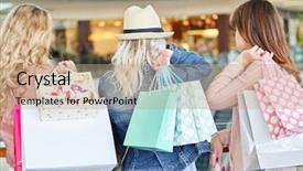  Presentation with hero man and women - Beautiful PPT layouts featuring purchase power - women as customers and consumers backdrop and a coral colored foreground