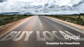  Presentation with rural farms and towns - Slide set enhanced with purchase request - buy local written on rural background and a gray colored foreground