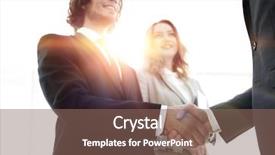  Presentation with handshake - PPT theme with purchase research - photo of handshake of two background and a violet colored foreground