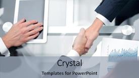  Presentation with shaking hands - Slide set featuring purchase strategy - close up investor and businessman background and a  colored foreground