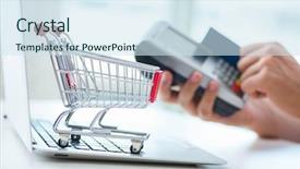 Presentation with pos - PPT theme consisting of purchase with credit at pos background and a  colored foreground