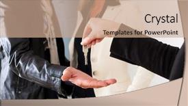  Presentation with realtor - Presentation consisting of purchaser or the tenant background and a coral colored foreground