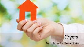  Presentation with green house - Audience pleasing PPT layouts consisting of purchasing business red white - concept woman hand with paper backdrop and a coral colored foreground