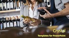  Presentation with purchasing - Beautiful PPT layouts featuring purchasing business red white - salesman assisting female customer backdrop and a tawny brown colored foreground