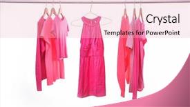  Presentation with pink - Beautiful PPT theme featuring purchasing business red white - set of pink jacket jeans backdrop and a  colored foreground