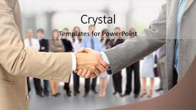  Presentation with purchasing - Theme consisting of purchasing group - handshake isolated on business background background and a light gray colored foreground
