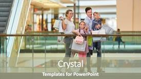  Presentation with family shopping - Presentation theme consisting of purchasing group - happy family shopping background and a mint green colored foreground
