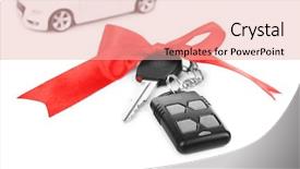  Presentation with red heart key - PPT theme featuring purchasing system - keys with red bow background and a lemonade colored foreground