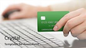  Presentation with environmental psychology man green - PPT layouts featuring purchasing system - man holding green payment card background and a light gray colored foreground