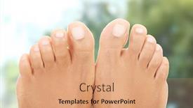  Presentation with feet - Presentation theme with pure-and-smooth-female-bare background and a coral colored foreground