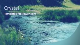  Presentation with pure water - PPT theme having pure-clean-spring-water-stream background and a ocean colored foreground