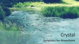  Presentation with pure water - Amazing theme having pure-clean-spring-water-stream backdrop and a light blue colored foreground