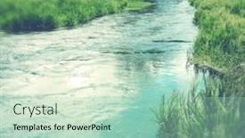  Presentation with pure water - Slide deck consisting of pure clean spring water stream background and a mint green colored foreground