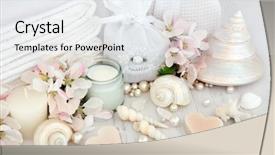  Presentation with natural products - Slides with pure heart - natural spa beauty treatment cleansing background and a white colored foreground