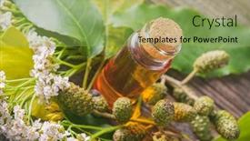  Presentation with essential oil - Colorful PPT theme enhanced with pure-herbal-essential-oil backdrop and a yellow colored foreground