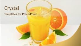  Presentation with juice - PPT theme having pure-juice-with-ice background and a soft green colored foreground
