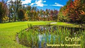  Presentation with pure water - Beautiful slides featuring pure pond overgrown with reed backdrop and a tawny brown colored foreground