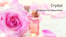  Presentation with pure water - Amazing presentation theme having pure rose oil or scent backdrop and a cream colored foreground