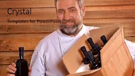  Presentation with extra virgin olive oil - Presentation theme consisting of pure sales - chef holding extra virgin olive background and a red colored foreground