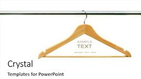  Presentation with rail - Colorful PPT theme enhanced with pure sales - coat hanger on clothes backdrop and a white colored foreground
