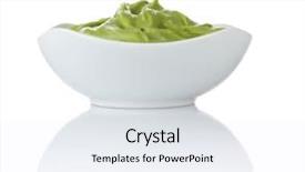  Presentation with pure white - Presentation having pure vegeterian - fresh guacamole in bowl isolated background and a sky blue colored foreground