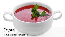  Presentation with tomato - Cool new theme with pure vegeterian - tasty tomato soup isolated backdrop and a light gray colored foreground