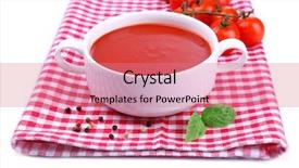  Presentation with pure white - Slide deck having pure vegeterian - tasty tomato soup isolated background and a coral colored foreground