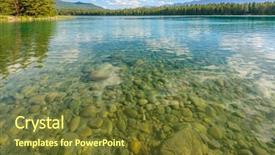  Presentation with pure water - Presentation design enhanced with pure water - majestic mountain lake in canada background and a tawny brown colored foreground