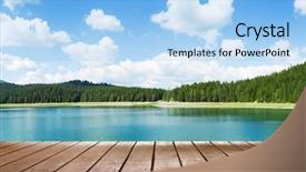  Presentation with calm - Audience pleasing slides consisting of pure water - view on calm lake backdrop and a light blue colored foreground