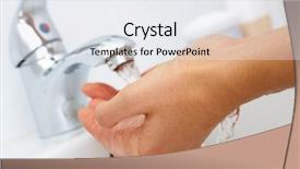  Presentation with human being - Colorful presentation design enhanced with pure water from tap backdrop and a sky blue colored foreground