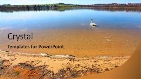  Presentation with pure water - Beautiful PPT theme featuring pure water in the bolevak lake bolevecky rybnik famous destination in pilsen city czech republic europe backdrop and a coral colored foreground