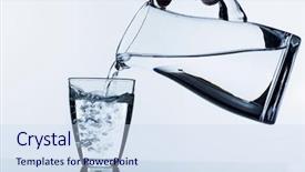  Presentation with water jug - Beautiful presentation theme featuring pure water is emptied backdrop and a sky blue colored foreground