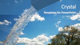  Presentation with pure water - Presentation theme enhanced with pure water on a background background and a teal colored foreground