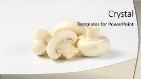  Presentation with champignon mushroom - Presentation theme having pure white champignon mushrooms background and a white colored foreground
