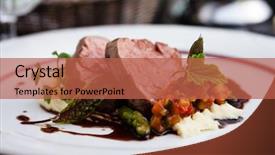  Presentation with bone marrow - Audience pleasing PPT theme consisting of puree asparagus and bone marrow backdrop and a red colored foreground