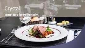  Presentation with bone marrow - Slide set featuring puree asparagus and bone marrow background and a gray colored foreground