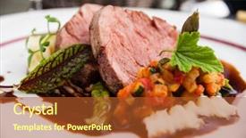  Presentation with bone marrow - Amazing PPT theme having puree asparagus and bone marrow backdrop and a red colored foreground