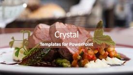  Presentation with bone marrow - Colorful presentation enhanced with puree asparagus and bone marrow backdrop and a red colored foreground