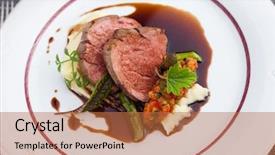  Presentation with bone marrow - Presentation theme having puree asparagus and bone marrow background and a red colored foreground