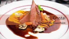  Presentation with duck - Audience pleasing slides consisting of puree slow-cooked duck heart backdrop and a red colored foreground