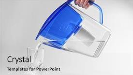  Presentation with pouring water - Amazing slides having purified water pouring into glass backdrop and a  colored foreground