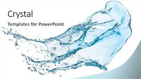  Presentation with blue water splash isolated - Colorful slide set enhanced with purity - blue water splash isolated backdrop and a white colored foreground