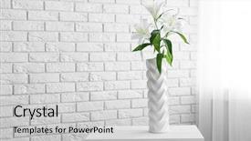  Presentation with lotus flower white water lily - Colorful slide set enhanced with purity christ - beautiful white lilies in vase backdrop and a light gray colored foreground