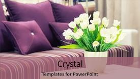  Presentation with flowers vase - Colorful slides enhanced with purple - flowers in a vase backdrop and a coral colored foreground