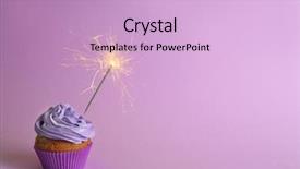  Presentation with cupcake - Presentation enhanced with purple - fresh tasty cupcake with sparkler background and a lemonade colored foreground
