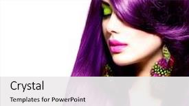  Presentation with long hair - Slides having purple - hair beautiful brunette girl background and a white colored foreground