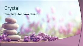  Presentation with stones - Cool new slides with purple - spa still life with stack backdrop and a sky blue colored foreground