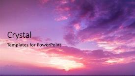  Presentation with natural - Presentation theme with purple - sunset blue sky and clouds background and a coral colored foreground