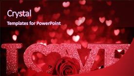  Presentation with romantic love - Presentation design featuring purple abstract - closeup roses and love symbol background and a wine colored foreground